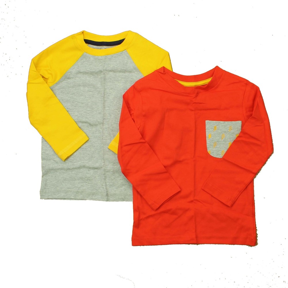 Mightly Boys Grey | Yellow | Orange Long Sleeve T-Shirt size: 2-5T
